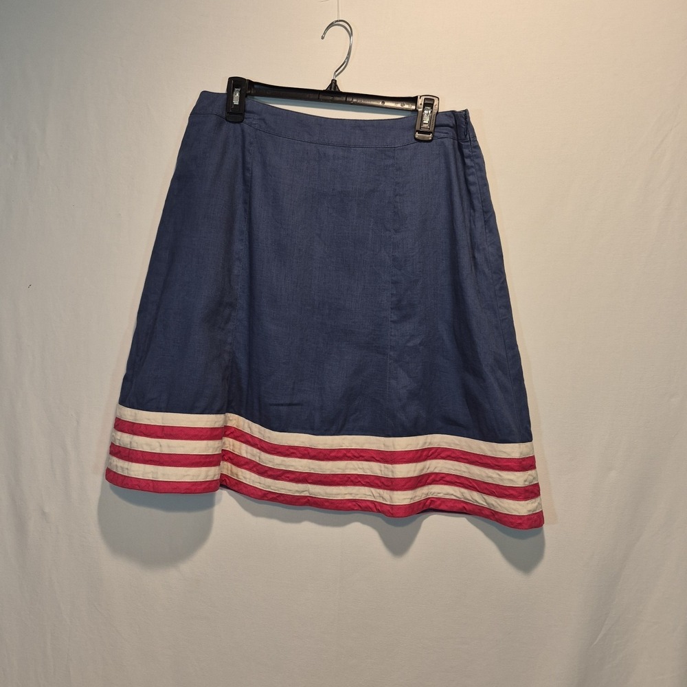 Boden Womens Sz 10 Lined Skirt Nautical Preppy Retro Coastal Casual Colorblock